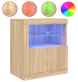 VidaXL Dressoir met LED-verlichting 60,5x37x67 cm sonoma eikenkleurig