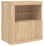 VidaXL Dressoir met LED-verlichting 60,5x37x67 cm sonoma eikenkleurig