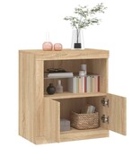 VidaXL Dressoir met LED-verlichting 60,5x37x67 cm sonoma eikenkleurig