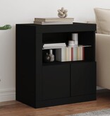 VidaXL Dressoir met LED-verlichting 60,5x37x67 cm zwart