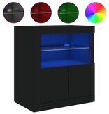 VidaXL Dressoir met LED-verlichting 60,5x37x67 cm zwart