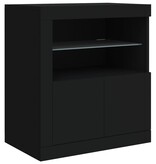 VidaXL Dressoir met LED-verlichting 60,5x37x67 cm zwart