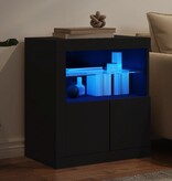 VidaXL Dressoir met LED-verlichting 60,5x37x67 cm zwart