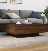 VidaXL Salontafel 100x100x31 cm bewerkt hout bruin eikenkleur