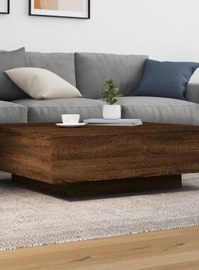 VidaXL Salontafel 100x100x31 cm bewerkt hout bruin eikenkleur