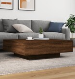 VidaXL Salontafel 100x100x31 cm bewerkt hout bruin eikenkleur