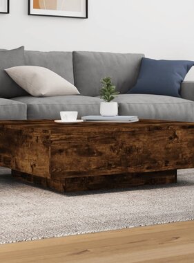 VidaXL Salontafel 100x100x31 cm bewerkt hout gerookt eikenkleurig
