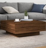 VidaXL Salontafel met LED-verlichting 80x80x31 cm bruin eikenkleur