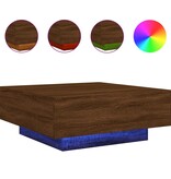 VidaXL Salontafel met LED-verlichting 80x80x31 cm bruin eikenkleur