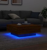 VidaXL Salontafel met LED-verlichting 80x80x31 cm bruin eikenkleur