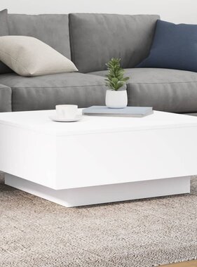 VidaXL Salontafel met LED-verlichting 80x80x31 cm wit