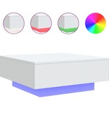 VidaXL Salontafel met LED-verlichting 80x80x31 cm wit