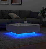 VidaXL Salontafel met LED-verlichting 80x80x31 cm wit