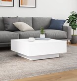 VidaXL Salontafel met LED-verlichting 80x80x31 cm wit