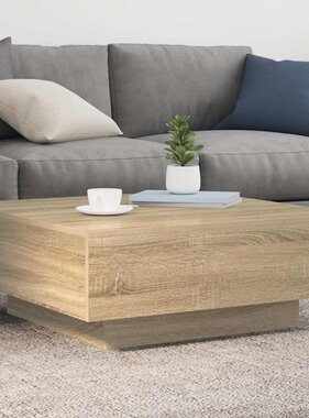 VidaXL Salontafel 80x80x31 cm spaanplaat sonoma eikenkleurig