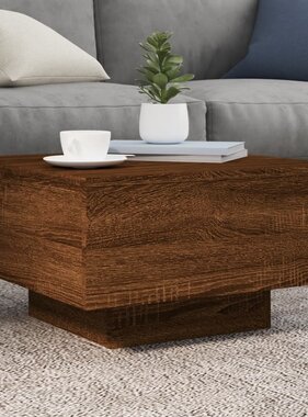 VidaXL Salontafel 55x55x31 cm bewerkt hout bruin eikenkleur