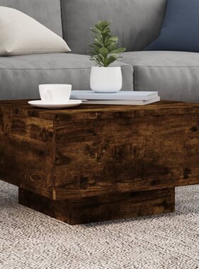 VidaXL Salontafel 55x55x31 cm bewerkt hout gerookt eikenkleurig
