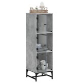 VidaXL Hoge kast met glazen deuren 35x37x120 cm betongrijs