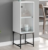 VidaXL Bijzetkast met glazen deur 35x37x100 cm wit
