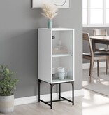 VidaXL Bijzetkast met glazen deur 35x37x100 cm wit