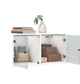VidaXL Wandkasten met glazen deuren 2 st 68,5x37x35 cm wit