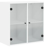 VidaXL Wandkast met glazen deuren 68x37x68,5 cm wit