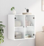 VidaXL Wandkast met glazen deuren 68x37x68,5 cm wit
