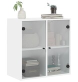 VidaXL Wandkast met glazen deuren 68x37x68,5 cm wit