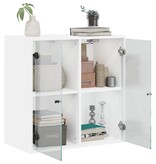 VidaXL Wandkast met glazen deuren 68x37x68,5 cm wit
