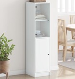 VidaXL Hoge kast met glazen deur 35x37x142 cm wit