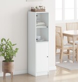 VidaXL Hoge kast met glazen deur 35x37x142 cm wit