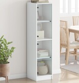 VidaXL Hoge kast met glazen deuren 35x37x142 cm wit