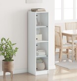 VidaXL Hoge kast met glazen deuren 35x37x142 cm wit