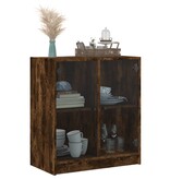 VidaXL Bijzetkast met glazen deuren 68x37x75,5 cm gerookt eikenkleurig