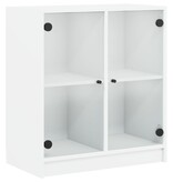 VidaXL Bijzetkast met glazen deuren 68x37x75,5 cm wit