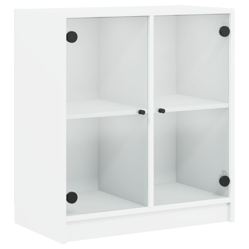 VidaXL Bijzetkast met glazen deuren 68x37x75,5 cm wit
