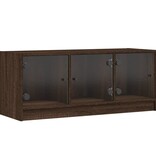 VidaXL Tv-meubel met glazen deuren 102x37x42 cm bruin eikenkleur