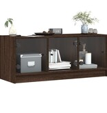 VidaXL Tv-meubel met glazen deuren 102x37x42 cm bruin eikenkleur