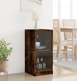 VidaXL Bijzetkast met glazen deuren 35x37x75,5 cm gerookt eikenkleurig