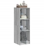 VidaXL Hoge kast met glazen deuren 35x37x109 cm grijs sonoma eiken