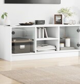 VidaXL Tv-meubel met glazen deuren 102x37x42 cm wit