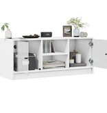 VidaXL Tv-meubel met glazen deuren 102x37x42 cm wit