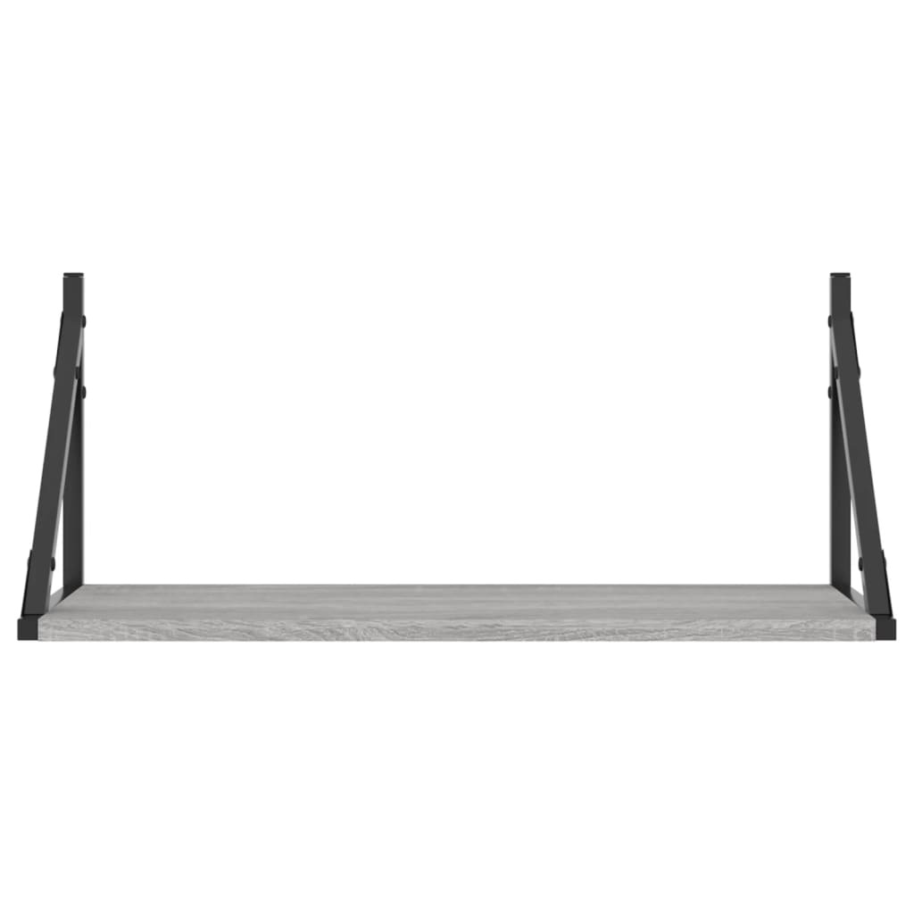 VidaXL Wandschappen 2 st 60x25x25,5 cm bewerkt hout grijs sonoma eiken