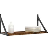 VidaXL Wandschappen 2 st 60x25x25,5 cm bewerkt hout gerookt eikenkleur