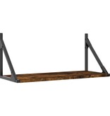 VidaXL Wandschappen 2 st 60x25x25,5 cm bewerkt hout gerookt eikenkleur
