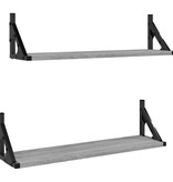 VidaXL Wandschappen 2 st 60x15x15,5 cm grijs sonoma eikenkleurig