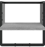 VidaXL 4-delige Wandschappenset met stangen bewerkt hout grijs sonoma