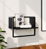 VidaXL Wandschap met stang 40x25x30 cm zwart