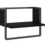 VidaXL Wandschap met stang 40x25x30 cm zwart