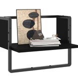 VidaXL Wandschap met stang 40x25x30 cm zwart